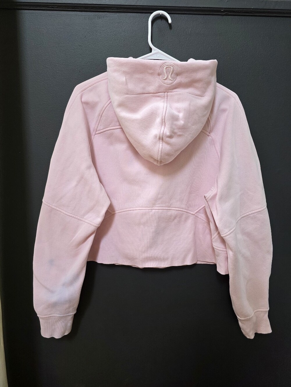Lululemon Scuba Oversized Half Zip Hoodie Light Pink M/L Discoloration Coquette